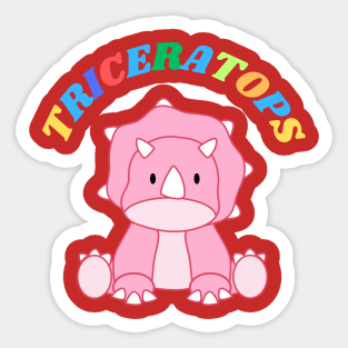 Pink Triceratops Sticker